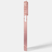 Rose mit personalisiertem Namen Gold Blush Glitzer Case-Mate iPhone Hülle (Rückseite / Rechts)