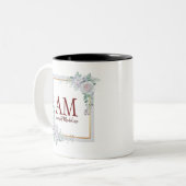 Rose mit personalisierter Floral Zweifarbige Tasse (Vorderseite Links)