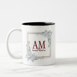 Rose mit personalisierter Floral Zweifarbige Tasse