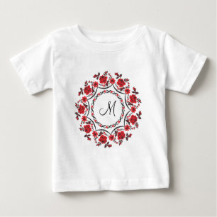 Rose mit Personalisierter Monogramm Baby T-shirt