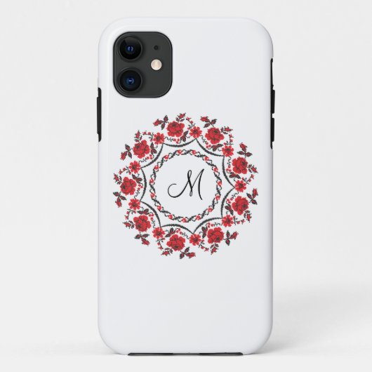 Rose mit Personalisierter Monogramm Case-Mate iPhone Hülle (Rückseite)