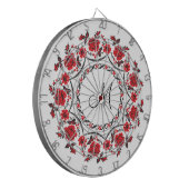 Rose mit Personalisierter Monogramm Dartscheibe (Vorderseite Links)