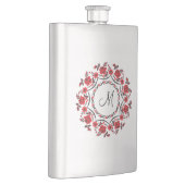 Rose mit Personalisierter Monogramm Flachmann (Rechts)