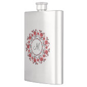 Rose mit Personalisierter Monogramm Flachmann (Links)