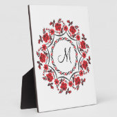 Rose mit Personalisierter Monogramm Fotoplatte (Seite)
