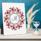 Rose mit Personalisierter Monogramm Fotoplatte (Seite)