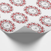 Rose mit Personalisierter Monogramm Geschenkpapier (Ecke)