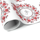 Rose mit Personalisierter Monogramm Geschenkpapier (Rolleneckpunkt)