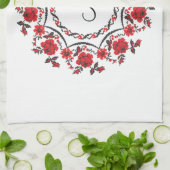 Rose mit Personalisierter Monogramm Geschirrtuch (Gefaltet)