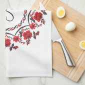 Rose mit Personalisierter Monogramm Geschirrtuch (Viertel Falte)