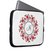Rose mit Personalisierter Monogramm Laptopschutzhülle (Vorne Rechts)