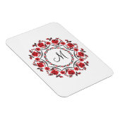Rose mit Personalisierter Monogramm Magnet (Rechte Seite)