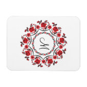 Rose mit Personalisierter Monogramm Magnet (Horizontal)