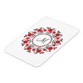 Rose mit Personalisierter Monogramm Magnet (Linke Seite)