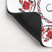 Rose mit Personalisierter Monogramm Mousepad (Ecke)