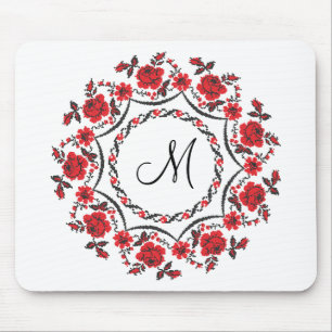 Rose mit Personalisierter Monogramm Mousepad