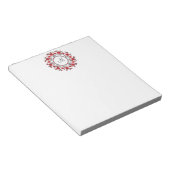 Rose mit Personalisierter Monogramm Notizblock (angewinkelt)