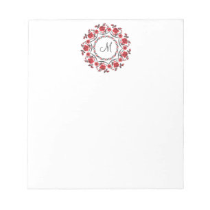 Rose mit Personalisierter Monogramm Notizblock