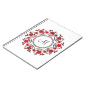 Rose mit Personalisierter Monogramm Notizblock (Linke Seite)