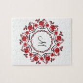 Rose mit Personalisierter Monogramm Puzzle (Horizontal)