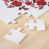 Rose mit Personalisierter Monogramm Puzzle (Seite)