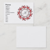 Rose mit Personalisierter Monogramm Visitenkarte (Vorne/Hinten)