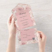 Rose mit QR-Code in einer Einladung verschwinden l (Abreißen)