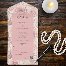 Rose mit QR-Code in einer Einladung verschwinden l