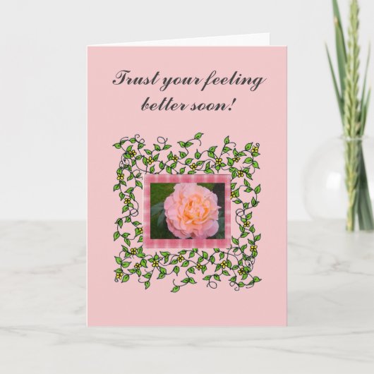 Rose mit Reben Karte (Vorderseite)