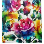 Rose mit Regenbogen Lebhafte farbenfrohe Blüte Duschvorhang (Vorderseite)