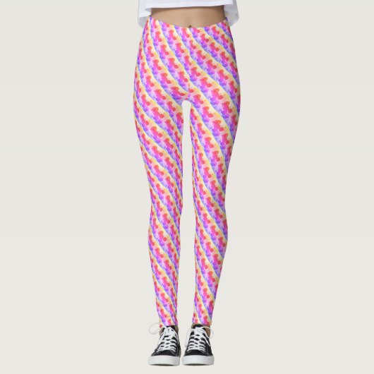 Rose mit Regenbogenfarben Leggings (Vorderseite)