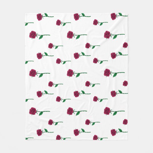 Rose mit romantischem Valentinstag-Design Fleecedecke (Vorderseite)