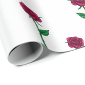 Rose mit romantischem Valentinstag-Design Geschenkpapier (Rolleneckpunkt)
