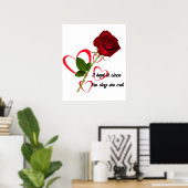 Rose mit romantischem Zitat Poster (Heimbüro)