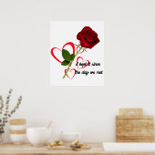 Rose mit romantischem Zitat Poster (Küche)