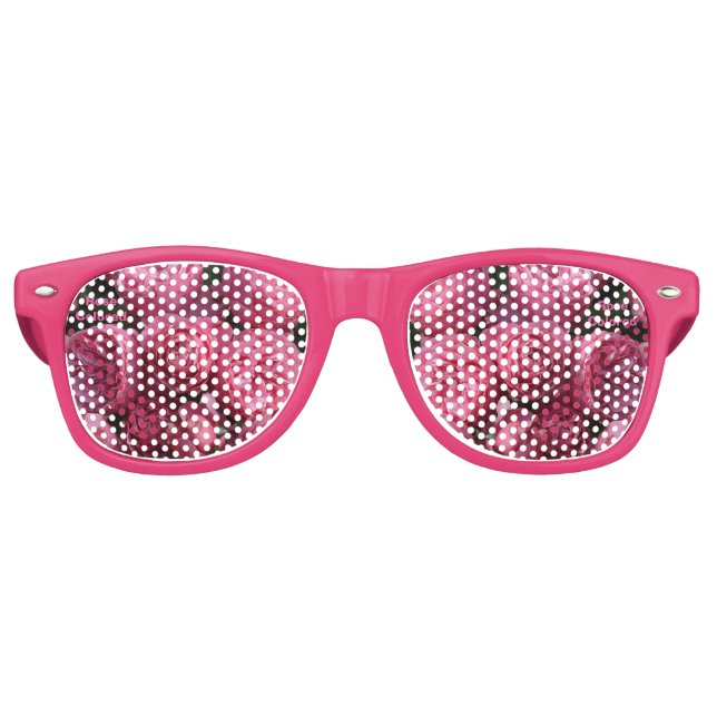 Rose mit rosa Rahmen Sonnenbrille (Vorderseite)