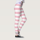 Rose mit rosa Streifen Leggings (Rechts)