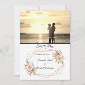 Rose mit Rose Gold Geometric Foto Save the Date