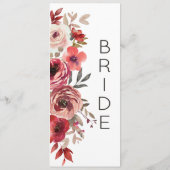 Rose mit Rot-Rot-Blüte reserviert Sitzplätze Menükarte (Rückseite)