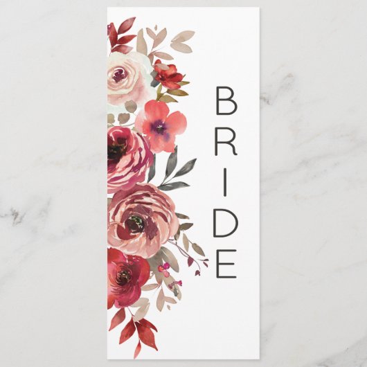 Rose mit Rot-Rot-Blüte reserviert Sitzplätze Menükarte (Rückseite)