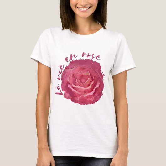 Rose mit Rot- und Rosatönen T-Shirt (Vorderseite)