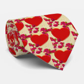 Rose mit rotem Herzen im Rahmen Necktie Krawatte (Gerollt)