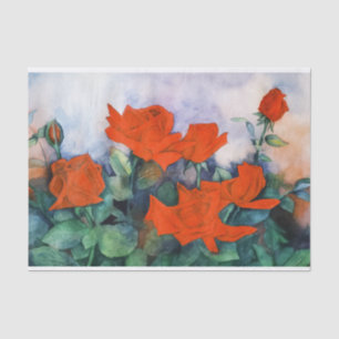 Rose mit rotem Velvet Tissue Seidenpapier