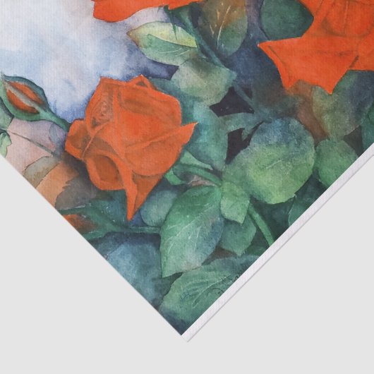 Rose mit rotem Velvet Tissue Seidenpapier (Ausschnitt)