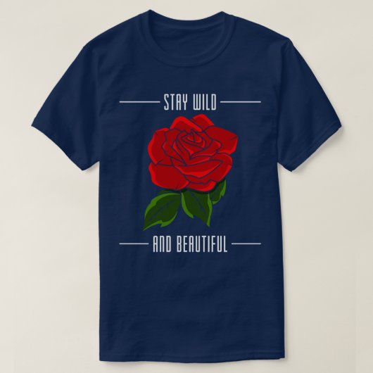 Rose mit roten Blätter T-Shirt (Design vorne)
