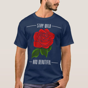 Rose mit roten Blätter T-Shirt
