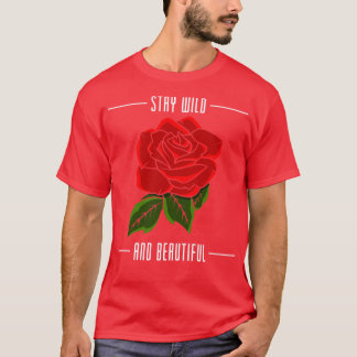 Rose mit roten Blätter T-Shirt