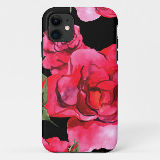 Rose mit roten und rosa weichen Wasserfarben auf d Case-Mate iPhone Hülle