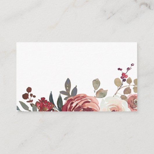 Rose mit Roter Blüte Begleitkarte (Rückseite)