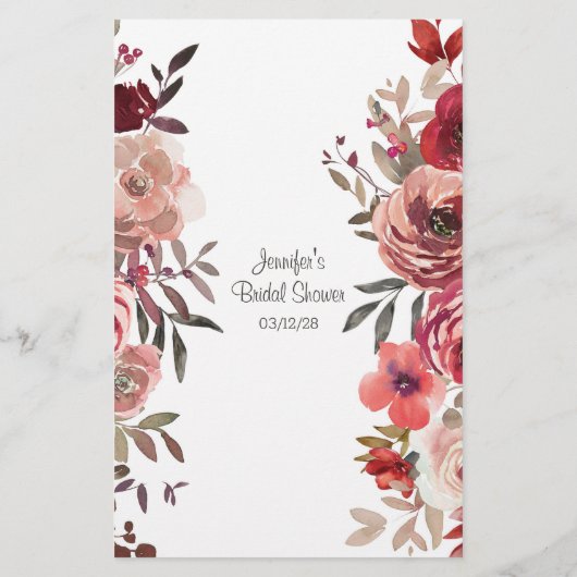 Rose mit Roter Blüte Flyer (Hinten)